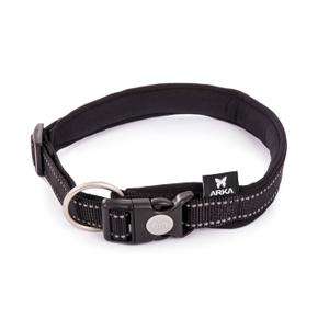 3008019-adjustable-nylon-dog-collar-arka-haok-m-black-20x40-45-cm