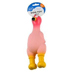 13657-dog-toy-birds-with-squeaky-sound-duvoplus-pink-brown-yellow-8x23x7cm