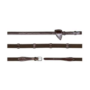 us05kbrf-5-8-fabric-reins-with-9-stops-dy-on-brown-full