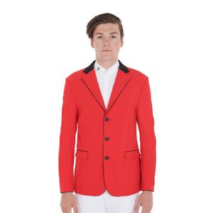 et06101-red-black-three-button-competition-jacket-equestro-red-black