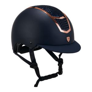 etu00006-navy-rosegold-riding-helmet-equestro-eclipse-stone-mat-rowel-fitting-navy-rosegold