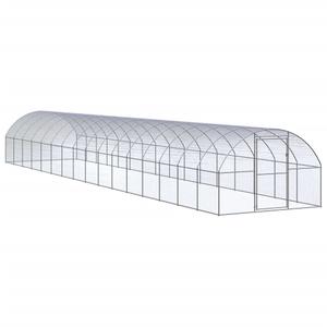 3095469-galvanized-steel-chicken-coop-vidaxl-3x16x2-m-silver-one-size