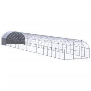 3095479-galvanized-steel-chicken-coop-vidaxl-3x20x2-m-silver-one-size